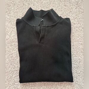 Zara Black Ribbed Pullover Sweater